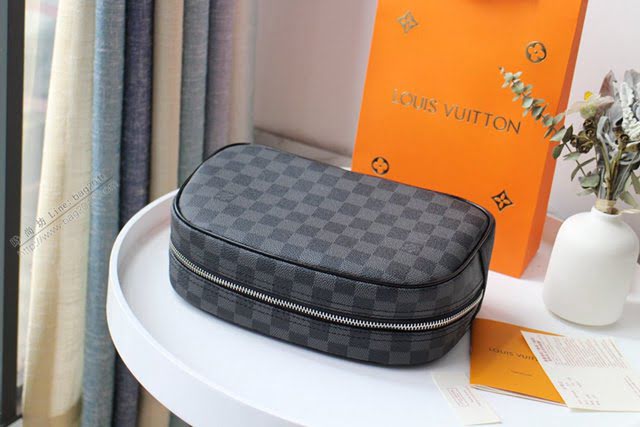 lv化妝包 lv黑格盥洗包 M47527 特大號的化妝包  lvqb1362